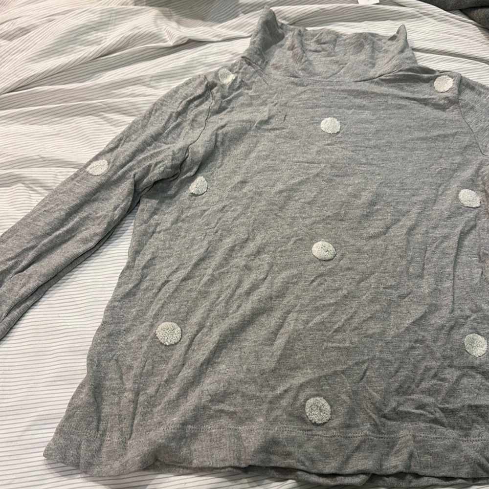 Polka dot funnel neck sweater